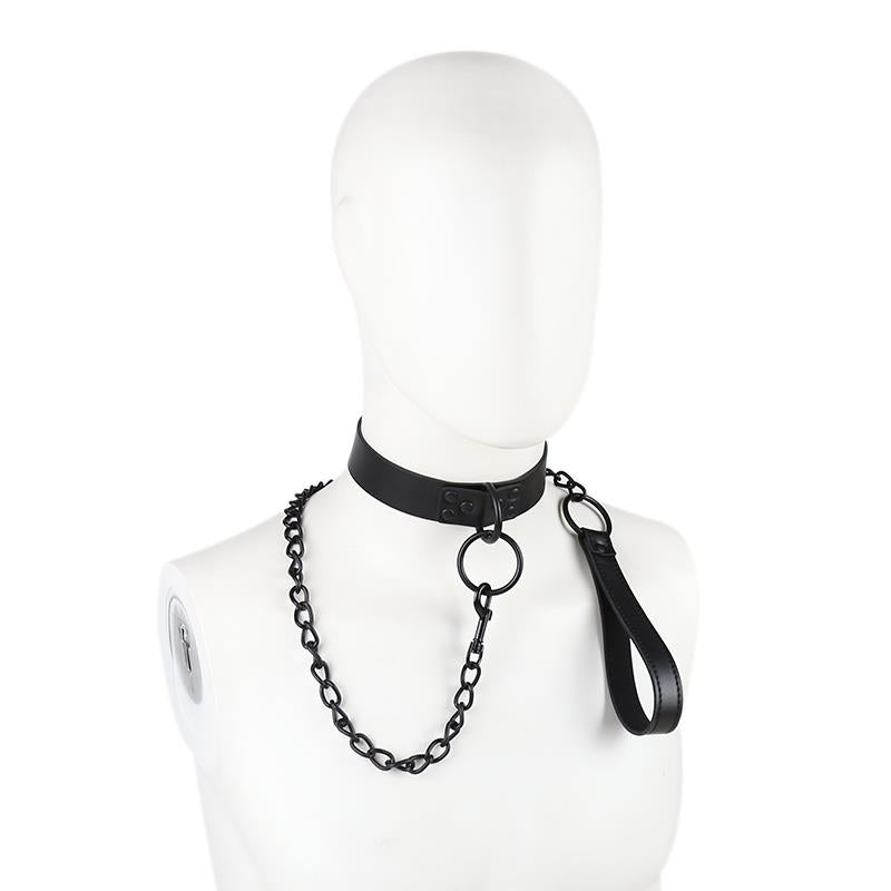 Collar con Correa Negro