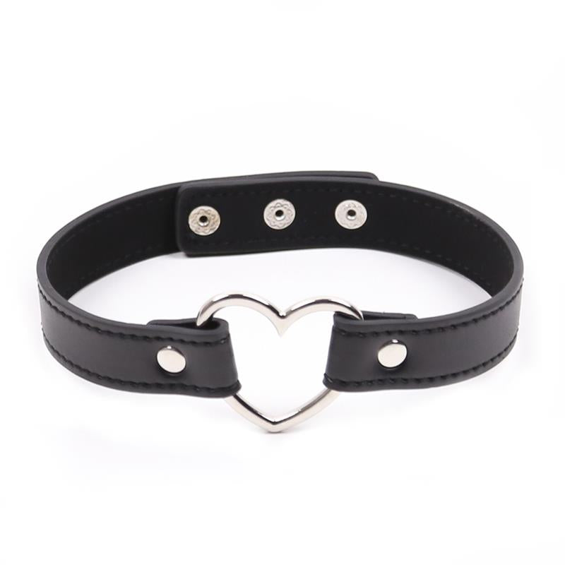 Collar con Aro en Forma de Corazon Ajustable 415 cm Negro