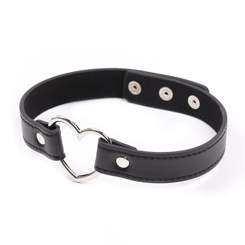 Collar con Aro en Forma de Corazon Ajustable 415 cm Negro