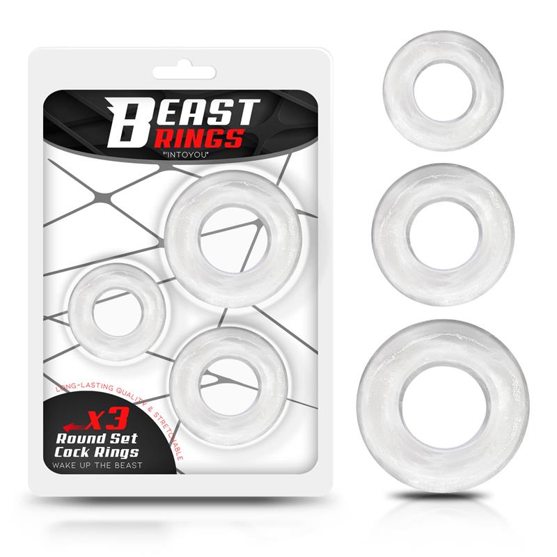 Set 3 Anillo para el Pene Flexible Transparentes