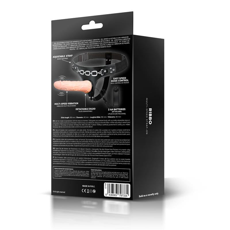 Ribbo Arnes con Dildo Realista con Vibracion y Control Remoto