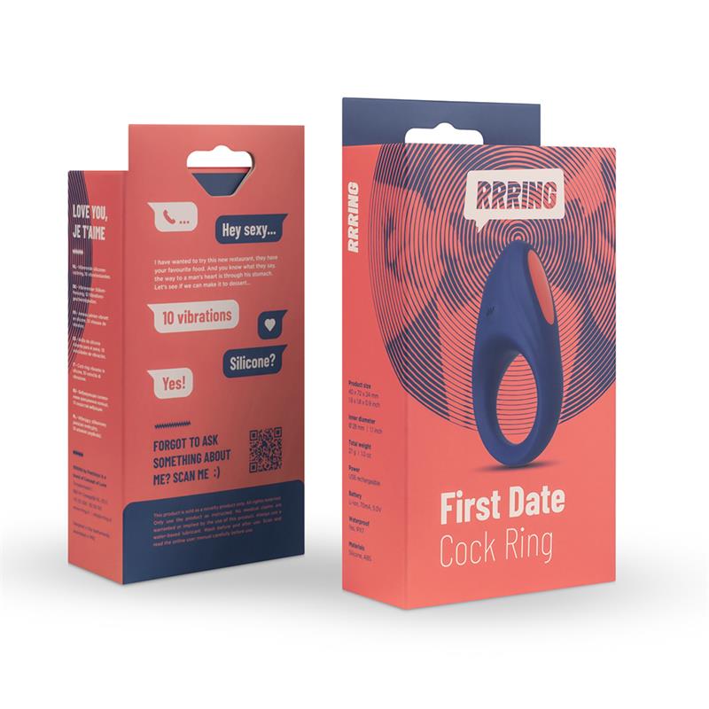 Rring First Date Anillo para el Pene con Vibracion USB Silicona